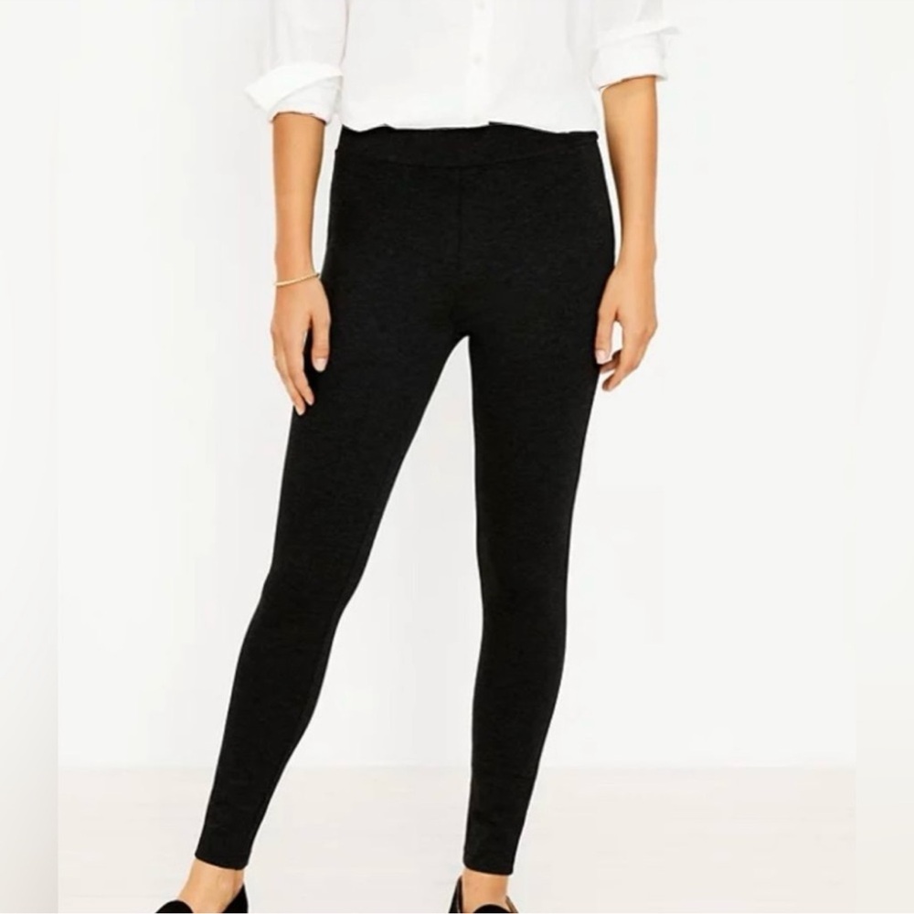 Loft High Waist Ponte Knit Leggings Black Size Large